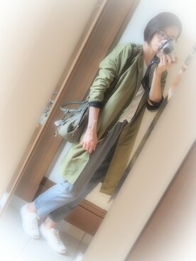 「ジャックパーセル」｜「アイテム（ノーカラージャケット）」を使った、MIHOさん（レディース・164cm）の春コーディネート