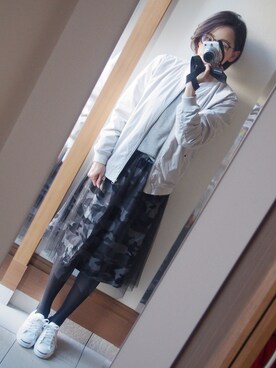 「エムエーワン」｜「アイテム（ブルゾン）」を使った、MIHOさん（レディース・164cm）の春コーディネート