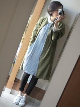 「ジャックパーセル」｜「アイテム（ノーカラージャケット）」を使った、MIHOさん（レディース・164cm）の春コーディネート