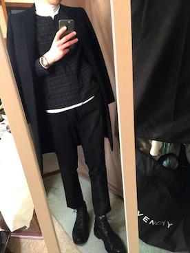 「STUDIOUS（ステュディオス）のアイテム（ノーカラージャケット）」を使った、hiroshiさん（メンズ・168cm）の春コーディネート
