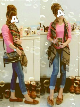 「ピンクニット」｜LOVEKOさん（レディース・165cm）の秋コーディネート