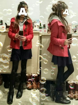 「Rodeo Crowns（ロデオクラウンズ）のアイテム（ダッフルコート）」を使った、LOVEKOさん（レディース・165cm）の冬コーディネート