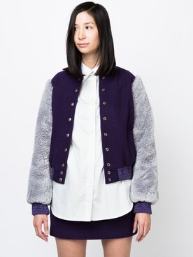 「faux fur」｜「アイテム（スタジャン）」を使った、Kinoakさん（レディース・170cm）の夏コーディネート