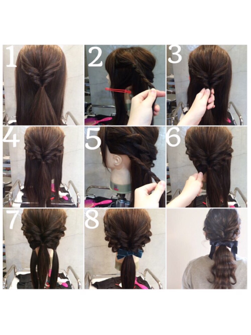 「ヘアアレンジ、ModeRobe」｜「moderobeのアイテム（ヘアゴム、ブルー系）」を使った、MasudaAiri🇲🇾さん（レディース・166cm）の秋コーディネートの1枚目の写真