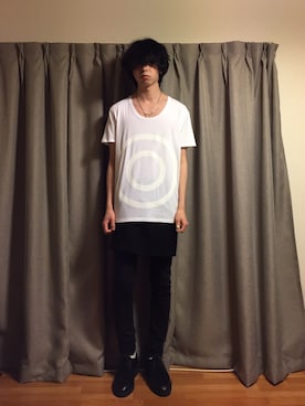 「真空ホロウの真空ホロウ ◎Tシャツ（Tシャツ/カットソー、ホワイト系）」を使った、nさん（メンズ）の春コーディネート