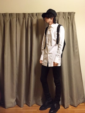 「LAD MUSICIAN（ラッドミュージシャン）のアイテム（シャツ/ブラウス、ホワイト系）」を使った、nさん（メンズ）の春コーディネート