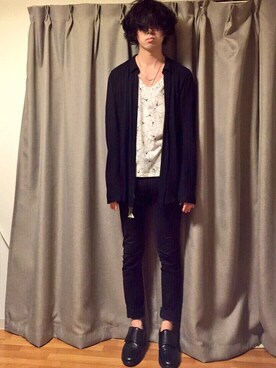 「DISCOVERED（ディスカバード）のアイテム（デニムパンツ、ブラック系）」を使った、nさん（メンズ）の春コーディネート