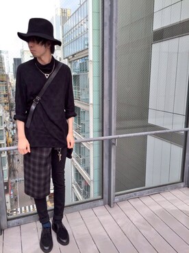「LAD MUSICIAN（ラッドミュージシャン）のアイテム（Tシャツ/カットソー、ブラック系）」を使った、nさん（メンズ）の秋コーディネート