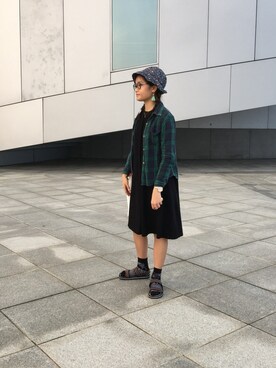 「MONKI（モンキ）のアイテム（ソックス/靴下）」を使った、Andreaさん（レディース・163cm）の秋コーディネート