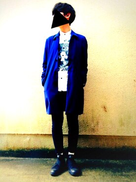 「STUDIOUS（ステュディオス）のアイテム（ステンカラーコート）」を使った、もけけさん（レディース・154cm）の春コーディネート