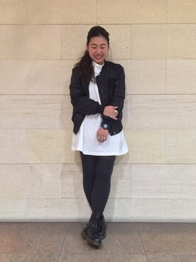 「Ray BEAMS（レイビームス）のアイテム（ブルゾン）」を使った、宮崎 葵さん（レディース・160cm）の冬コーディネート