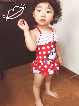 「アイテム（水着、レッド系）」を使った、umiem ;pさん（キッズ・80cm）の夏コーディネート