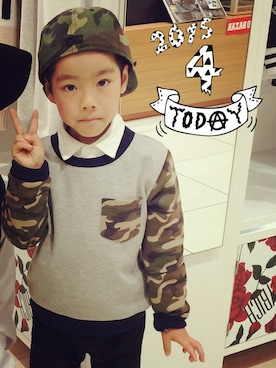 「スエット」｜ma-oさん（キッズ・120cm）の冬コーディネート