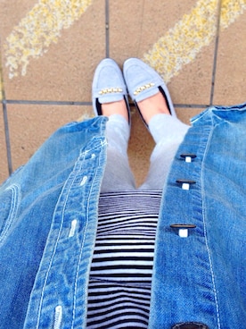 「アイテム（その他シューズ、グレー系）」を使った、aoさん（レディース・159cm）の春コーディネート