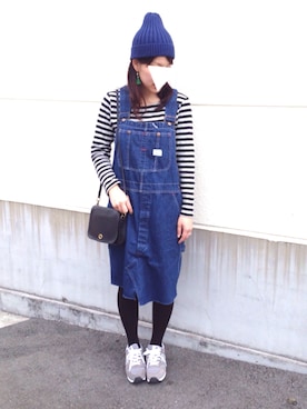 「オールドコーチ」｜「アイテム（オールインワン・サロペット）」を使った、aoさん（レディース・159cm）の春コーディネート