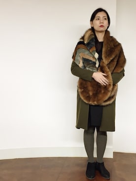 「BACCA（バッカ）のアイテム」を使った、興津 真菜さん（レディース・158cm）の冬コーディネート