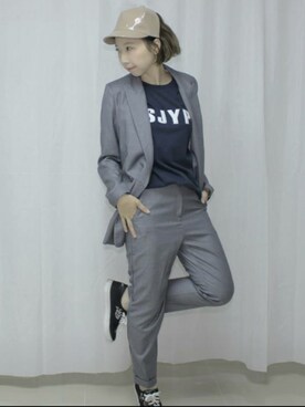 「Steve J ＆Yoni P（スティーブジェイアンドヨニピー）のアイテム」を使った、兒盧さん（レディース・160cm）の夏コーディネート