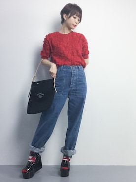 「No6（ナンバーシックス）のアイテム」を使った、おりこさん（レディース・155cm）の春コーディネート