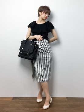 「MICOAMERI（ミコアメリ）のアイテム」を使った、おりこさん（レディース・155cm）の春コーディネート