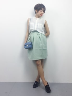 「COMPILATION（コンピレーション）のアイテム」を使った、おりこさん（レディース・155cm）の夏コーディネート