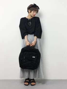 「Factor=（ファクターイコール）のアイテム（スカート）」を使った、おりこさん（レディース・155cm）の夏コーディネート