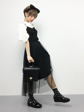 「MERCURYDUO（マーキュリーデュオ）のアイテム（キャミソール）」を使った、おりこさん（レディース・155cm）の夏コーディネート