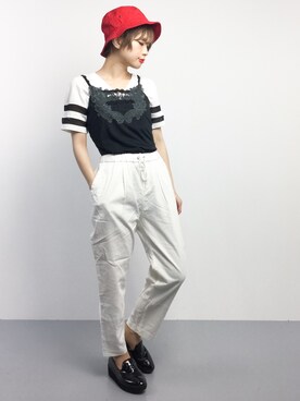 「axes femme（アクシーズファム）のアイテム（キャミソール）」を使った、おりこさん（レディース・155cm）の夏コーディネート