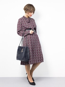 「PLAIN CLOTHING（プレーンクロージング）のアイテム（ワンピース/ドレス）」を使った、おりこさん（レディース・155cm）の秋コーディネート
