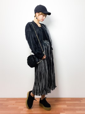 「select MOCA（セレクトモカ）のアイテム（MA-1）」を使った、おりこさん（レディース・155cm）の秋コーディネート