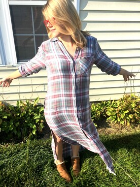 「plaid」｜「アイテム（ワンピース/ドレス）」を使った、Apesさん（レディース・163cm）の秋コーディネート