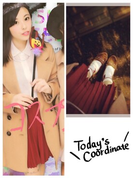 「one way（ワンウェイ）のアイテム（トレンチコート）」を使った、mikaさん（レディース・156cm）の秋コーディネート