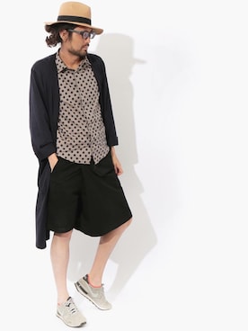 「変形パンツ」｜「アイテム（その他アウター）」を使った、tomonistaさん（メンズ・187cm）の夏コーディネート