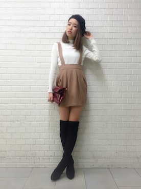 「コクーンスカート」｜「アイテム（ワンピース/ドレス）」を使った、FUMI NAKAJIMAさん（レディース・167cm）の秋コーディネート