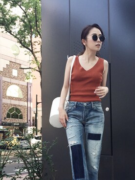 藤井萌さん(レディース・152cm)の夏コーディネート