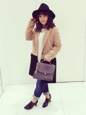 「アイテム（ブーティ）」を使った、中村美咲さん（レディース・146cm・20代）の秋コーディネート