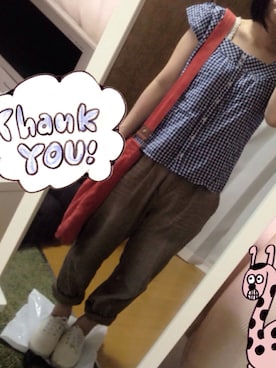 「B.L.U.E（ビーエルユーイー）のアイテム（バッグ）」を使った、mee*さん（レディース・154cm）の夏コーディネート
