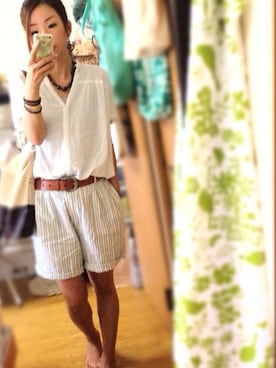 「リラックスボトム」｜u-koさん（レディース・164cm）の夏コーディネート