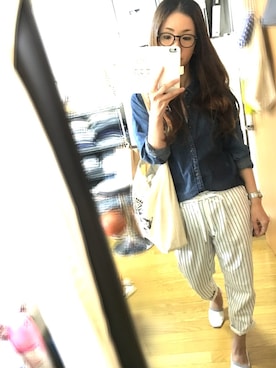 「ERIMAKEEのアイテム」を使った、u-koさん（レディース・164cm）の春コーディネート