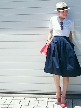 「パックT」｜「アイテム（帽子）」を使った、NORIさん（レディース・161cm）の夏コーディネート