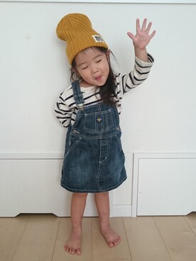 「OSHKOSH（オシュコシュ）のアイテム（ワンピース）」を使った、ERRIさん（キッズ・90cm）の冬コーディネート