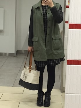 「And A（アンドエー）のアイテム（その他アウター）」を使った、naomiさん（レディース・163cm）の秋コーディネート