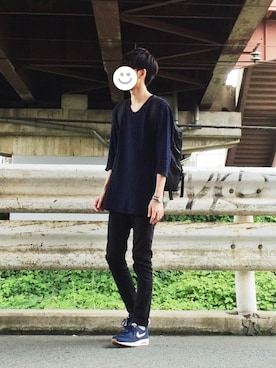 「OURET（オーレット）のアイテム（トップス）」を使った、kitsuneさん（メンズ・181cm）の夏コーディネート