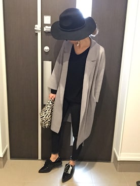「MOUSSY（マウジー）の2WAY LEATHER BELT HAT（ハット、ブラック系）」を使った、12anna23さん（レディース・158cm）の春コーディネート
