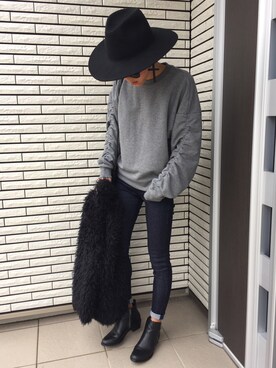 「MOUSSY（マウジー）のアイテム（ノーカラージャケット）」を使った、12anna23さん（レディース・159cm）の秋コーディネート