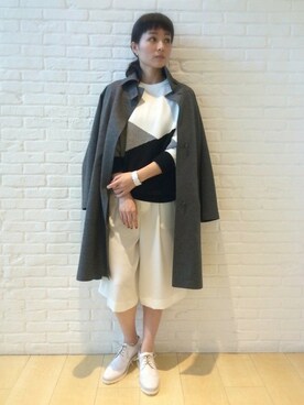 「キュロット」｜「アイテム（その他アウター）」を使った、DRESSTERIORプレス　Kobayashiさん（レディース・157cm）の冬コーディネート