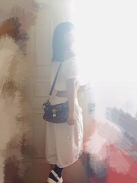 「DURAS（デュラス）のアイテム（バッグ）」を使った、amiさん（レディース・155cm）の夏コーディネート