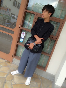 「お買い物」｜「アイテム（アナログ腕時計）」を使った、kyonさん（メンズ・180cm）の秋コーディネート