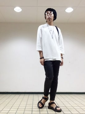 「INFIELDER DESIGN（インフィールダーデザイン）のアイテム（ハンチング/ベレー帽）」を使った、kzさん（メンズ・173cm）の春コーディネート