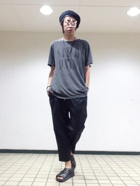 「INFIELDER DESIGN（インフィールダーデザイン）のアイテム（ハンチング/ベレー帽）」を使った、kzさん（メンズ・173cm）の夏コーディネート