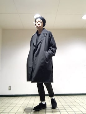 「INFIELDER DESIGN（インフィールダーデザイン）のアイテム（ハンチング/ベレー帽）」を使った、kzさん（メンズ・173cm）の秋コーディネート